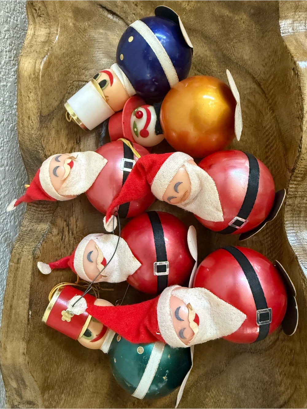 Vintage-style Red Santa Ball Ornament Set by Hong Kong